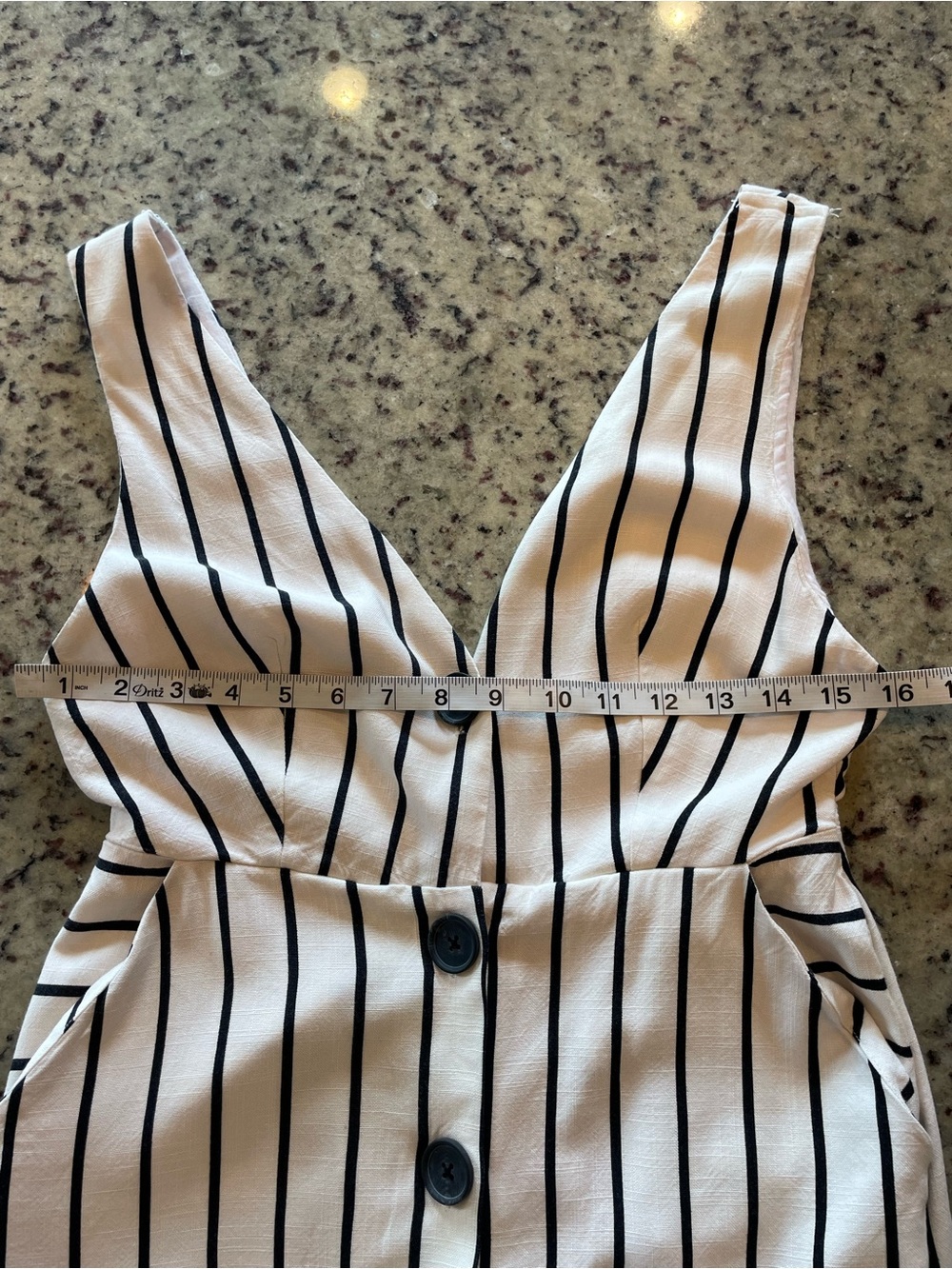 New Topshop black/white striped pinafore button up midi dress 2 - Picture 6 of 9